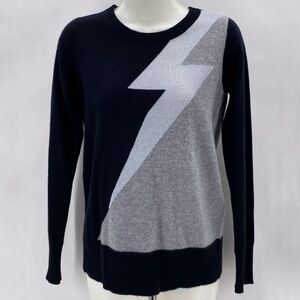 Madeleine Thompson black & gray cashmere sweater